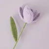Flor Artificial Hecha a Mano Flor Eterna Tejida a Crochet Nieve Cinco Flores Tulipán Calidad Ramo de Flores Decoración del Hogar Floristería Flor de Lana