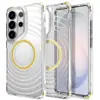 Funda magnética con patrón de ondas transparente adecuada para Samsung S26 Ultra, S25 con airbag anticaída, S24 funda protectora, transfronterizo