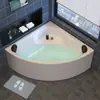 Tina Triangular en Forma de Abanico para Hogares Pequeños, Tina de Acrílico con Masaje y Hidromasaje con Calentamiento de Temperatura Constante para Adultos, Baño de Pareja