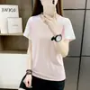 Camiseta de Secagem Rápida com Manga Curta para Mulheres, Novo Estilo de Verão para Corrida e Fitness, Camiseta Respirável de Seda Gelada Atacado, Casual e Fashion