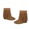 Botines Birkenstock Retro con Flecos para Mujer 2026 Nuevos Invierno Estilo Británico Botas Vaqueras Occidentales Botas Cortas de Moda para Mujer