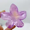 Grampo de Cabelo Flor de Frangipani Gradiente para Mulheres, Pente para Parte de Trás da Cabeça, Grampo de Cabelo Estilo Férias Praia Litoral