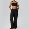 Conjunto de Yoga Sexy Europeu e Americano Feminino Esportivo Fitness Top Halter Calça Longa Solta Roupas de Yoga 62768+62345