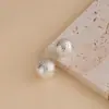 Pendientes Estilo Jiang Shuying Aguja de Plata Dorados con Hielo Triturado Brillantes de Media Bola para Mujer con un Toque de Lujo Ligero y Gama Alta
