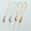 Cadena de color dorado 18K que conserva el color con cierre de O y aguja para ensartar cuentas, pulsera universal ajustable, accesorios manuales para DIY