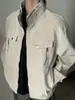 Cuello mao, casual, corte holgado, nueva colección 2025, chaqueta de color liso, estilo corto, adecuada para ir al trabajo y uso diario, unisex, gris