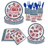 Super Bowl Fiesta Temática de Fútbol Mesa de Cena Familiar Vajilla Vasos de Papel Servilletas de Papel Juego de Platos Desechables de Papel Biodegradable