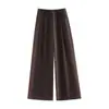 Pantalones de pierna ancha de moda para mujer, nuevo modelo otoño 2026, de cintura alta, con caída, pantalones rectos holgados, elegantes y versátiles, pantalones casuales largos hasta el suelo