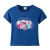 Camiseta Infantil de Algodão com Gola Redonda e Manga Curta Estampada de Pônei Roupa de Bebê Camiseta de Algodão para Meninas Comércio Exterior