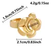 Base de Anillo de Acero Inoxidable Anillo de Flor de Camelia Anillo Abierto Accesorios de Joyería Anillo de Pétalo Nicho Base de Anillo Floral