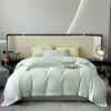 Conjunto de 4 peças Classe A com 60 fios de Lyocell Tencel da Lenzing, com borda larga e design de canto, fresco e respirável, para um quarto de casal master