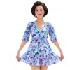 Traje de baño de una pieza con falda, ángulo plano, conservador, adelgazante de abdomen, aumento de talla para mujeres de mediana edad y mayores