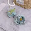Cabeça de Flor Artificial Botão de Rosa Clássico Material de Flor para Casamento Flor de Seda Transfronteiriça Rosa Chá Decoração de Parede Enfeites de Bolo de Rosa