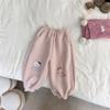 Pantalones de Felpa Lime Girl Otoño e Invierno Niños Invierno Estilo Occidental Pantalones Deportivos Oso Mujer Tesoro Invierno Engrosados Pantalones de Chándal
