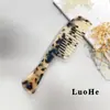 Pente de Cabelo em Ácido Acético Luohuo Jewelry Estilo Europeu e Americano Casual Retrô Feminino Pente com Cabo Antiestático Pente para Cabeleireiro Transfronteiriço para Mulheres