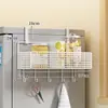 Estante de Almacenamiento Lateral para Refrigerador Estante para Suministros de Cocina Estante Colgante de Pared Lateral Multicapa para Botellas de Especias Película Adhesiva Sin Perforaciones