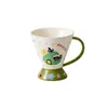 Taza de Cerámica Grabada Pintada a Mano Linda Taza de Desayuno Taza para el Hogar Taza para el Té de la Tarde Taza de Café Taza de Regalo para Parejas