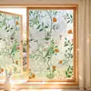 Novo Produto de Comércio Exterior: Adesivos de Janela com Designs Coloridos de Plantas e Flores, Película para Vidro com Efeitos Iridescentes Semelhantes ao Sol, Adesivos Eletrostáticos para Decoração de Casa