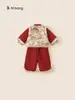Roupas Infantis Baoxuan Forradas com Lã Roupas de Inverno Estilo Chinês Dinastia Han Nova Roupa Chinesa Saudações de Ano Novo para Meninas Conjunto de Duas Peças Terno Infantil