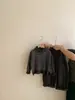 Nuevo atuendo de otoño para niñas: Cárdigan de punto a rayas, suéter gris de manga larga y pantalones de pierna curva - un conjunto de dos piezas para niñas mayores