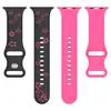 Adequado para Apple Laser Carving Flor Embutida Duas Cores Pulseira de Relógio de Silicone Pulseira de Relógio de Silicone Apple iWatch em Estoque