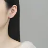 Pendientes de Hilo de Plata 925 Hoja de Arce Hielo Triturado para Mujer, Clavos de Oreja de Lujo Ligero de Gama Alta, Accesorios de Nicho Estilo Bosque Ins