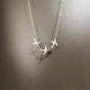 Collar de golondrina sinsonte de plata esterlina S925, cadena de clavícula con grupo de pájaros, cadena de cuello de pájaro elegante y de personalidad simple para mujer