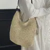 Nova Moda Praia 2026 Bolsa de Palha Tecida para Mulheres, Bolsa de Ombro Casual de Nicho, Bolsa Transversal de Alto Valor para Mulheres