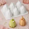 Nova Forma de Silicone para Mousse de Damasco Francês com 6 Cavidades de Grau Alimentício DIY Fácil Liberação Chocolate Fruta Atacado