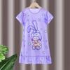 2024 Novos desenhos animados fofos finos de manga curta para meninas camisola infantil pijamas estilo princesa verão grande roupa externa infantil