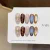 [Carey Francés] Ojo de Gato Estilo Ins Uñas Portables Puras Hechas a Mano Parche de Manicura Blanqueador de Gama Alta Uñas al por Mayor