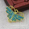 Acessórios de Joalheria Imitação Jade Gotejamento de Óleo Azul Queimado Feito à Mão DIY Cobre com Preservação de Cor 15*10mm Estilo Antigo Material B3352