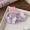 Cuerda para el Pelo de Cola de Caballo de Mariposa Grande Transparente de Color Caramelo para Niña Elástica Alta Versátil Dulce Goma Elástica para el Pelo