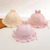 Chapéu de Bebê Estilo Fino Primavera e Outono Chapéu Balde Princesa para Recém-Nascidos Proteção Solar Viseira Chapéu Balde Ajustável para Bebê Menina