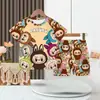 Pijama infantil de verão por atacado, desenho animado para meninas, manga curta, shorts finos, conjunto infantil casual para meninos, roupa de casa