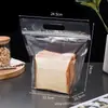 Saco de Embalagem para Torrada 450g Zíper Autovedante Transparente Selagem de Alimentos Saco para Pão Floco de Neve Confeitaria Saco de Embalagem Pequeno Individual