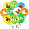 Globo de látex de 12 pulgadas con temática de granja para fiesta de cumpleaños de animales, decoración para fiesta de cumpleaños, globo de látex de 12 pulgadas con temática de rancho