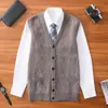 Colete de tricô masculino para comércio exterior transfronteiriço, roupa íntima masculina para outono e inverno, jaqueta colete de tricô quente slim fit para homens
