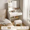 Penteadeira para Apartamentos Pequenos, Quartos de Aluguel, Gabinete de Maquiagem Moderno Simples, Novo Modelo Mesa de Maquiagem Simples de Cabeceira com Espelho