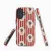 Capa de Celular iPhone 13 Estilo Natalino Flor Vermelha Listrada para Meninas, Capa Protetora Anti-Queda de Aparência Premium iPhone 18Pm