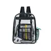 Mochila transparente de PVC, bolsa escolar transparente para estudiantes de primaria, secundaria y preparatoria, mochila unisex de gran capacidad, bolsa para inspección de seguridad, disponible en varios tamaños