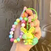Llavero colgante de pulsera de conejo con cuentas creativas, llavero colgante exquisito para bolso de pareja, pequeño regalo para mujer, venta al por mayor