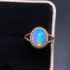 Anillo de Ópalo Natural Ultra-Hermoso, Hecho a Mano Cuidadosamente con Materiales Finos, la Piedra Principal Tiene un Excelente Brillo, 8X10Mm