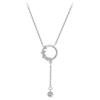 Collar de Diamantes con Borla Circular, Collar con Colgante de Borla de Guirnalda, Collar de Cadena para Clavícula Simple de Nicho Super Hada para Mujer