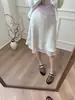 Saia midi de cetim de camada dupla estilo coreano, meia-saia sereia para mulheres, nova saia evasê de cor sólida de cintura alta justa para o verão, para o trabalho