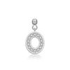 Andywen Plata S925 Accesorios de Letras Microincrustados Colgante de Letra Inglesa Simple y Versátil Pendientes Colgantes de 26 Letras