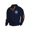 Amazon Best-Selling Transfronterizo Otoño e Invierno Talla Europea Hombre Casual al Aire Libre Cuello Alto Imitación Manga Larga Estampado Sudadera con Tres Botones