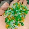 Ábaco de Jadeíta Tricolor Tipo Hielo con Agujero Grande, Cuentas de Piedra Ba Shan, Accesorios y Espaciadores para Joyería DIY, Pulseras, Collares
