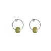 Aretes de Argolla con Cuentas Redondas de Jaspe para Mujer, Estilo Simple Retro Nacional de Moda, Fresco, Elegante, Suave, Jade Hetian