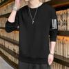 Moletom masculino de manga comprida primavera e outono 2024, blusa da moda, gola redonda, moletom casual, estampa bonita e moderna